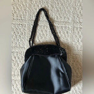 Lord & Taylor beaded satin evening bag